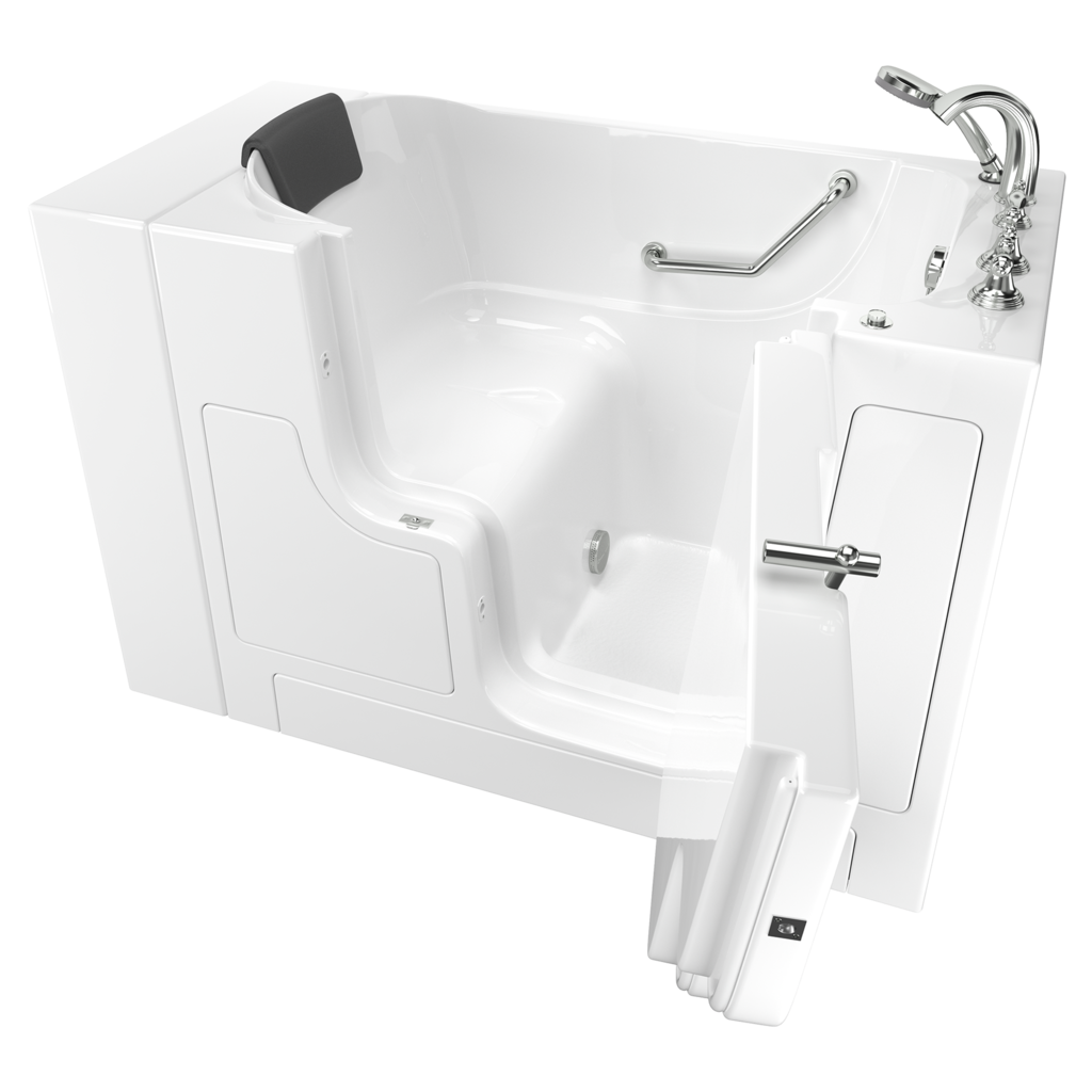 Gelcoat Premium Series 30 x 52-Inch Walk-in Tub With Soaking Bath - Right-Hand Drain With Faucet